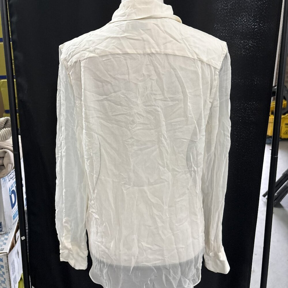 Equipment Femme White Silk Long Sleeve Blouse